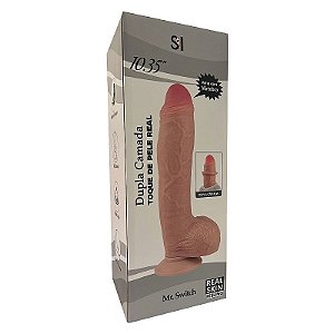 Prótese Realista Dupla Camada Ventosa Removível 26,3 x 5,9cm