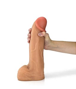 Pênis Realístico em PVC Flexível Mozão 29 x 7,5cm Bege