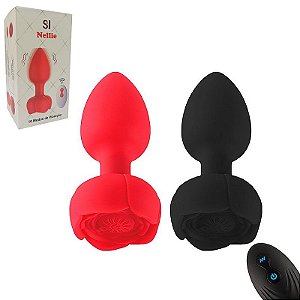 Plug Anal Led em Silicone com Vibrador e Controle Remoto