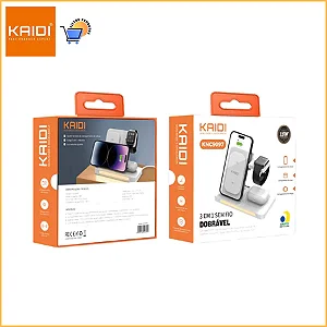 Carregador Indução Dobrável 3 Em 1 - Celular / Relógio / Fone