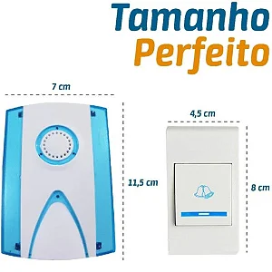 Campainha sem Fio Bivolt 32 Toques Longo Alcance