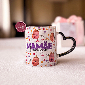 Caneca Personalizada com Rostinhos - Presente para Mãe com Fotos dos Filhos 325ml