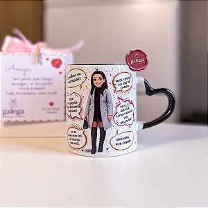 Caneca Personalizada Profissão ou Hobby - Caricatura Ilustrada com Nome e Frases 325ml