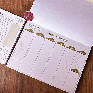 Planner Semanal de Mesa Personalizado com Identidade Visual 20x30cm + Planner Diário (Brinde)