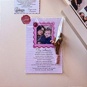 Cartão Decorativo Personalizado com Flores Secas 10x12cm