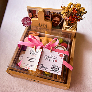 Cesta de Café da Manhã Personalizada Presente para Mãe