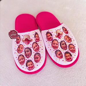 Pantufa Personalizada com Rostinhos dos Filhos para Mãe