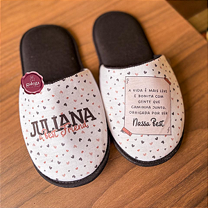 Pantufa Personalizada para Amigas com Nome e Frase