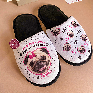 Pantufa Personalizada com Rostinhos do Pet o Amor tem 4 patas