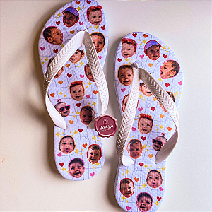 Chinelo Personalizado com Rostinhos Presente para Mãe