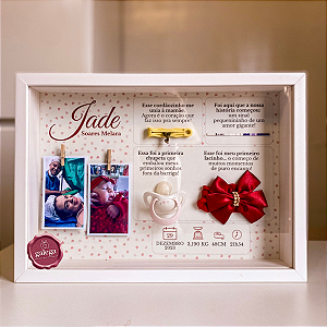 Vale Quadro Eternização do Nascimento do Bebê Presente de Dia das Mães - Quadro 20x30cm Personalizado com a História dela