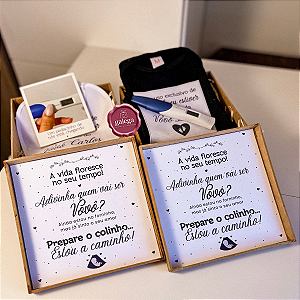 Caixa Revelação de Gravidez para Avó ou Avô Personalizada em MDF