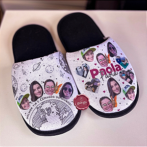 Pantufa Personalizada com Fotos e Rostinhos para Tia, Amiga, Cunhada, Sobrinha, Mãe, Avó