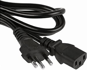 Cabo de Força 1,5 Metros 10A Bitola de 3 x 0,75mm para Computador e Monitor, Preto