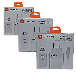 Carregador Inteligente Completo Xiaomi 67W USB + TYPE-C