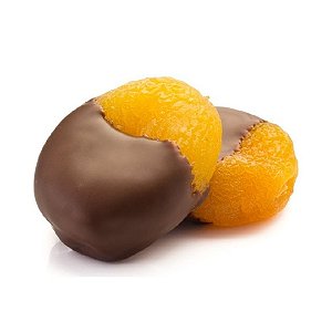 Drageado de Damasco metade coberto Chocolate Ao Leite