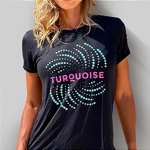 Camiseta Feminina Expanse Turquoise - Preta