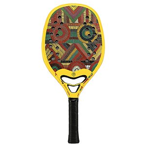 Raquete Beach Tennis Turquoise Samsara Amarela – Full Kevlar 22mm