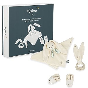 Kit Presente Mordedor Manta Pantufa Caixa Meu Primeiro Kaloo