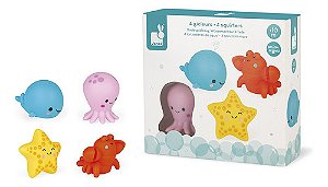 Kit Banho Divertido Animais Marinhos Que Espirram Água Janod