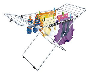 Varal Chão Dobrável  Alumínio Seca Aba Gigante Não Enferruja Alumínio