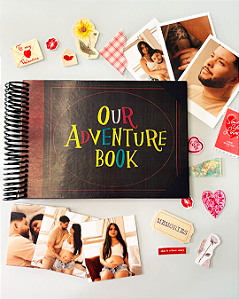 Mini Scrapbook "Our Adventure Book" + Adesivos + 58 Fotos