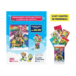 Kit de 10 envelopes com 50 cromos - Álbum oficial Gato Galáctico