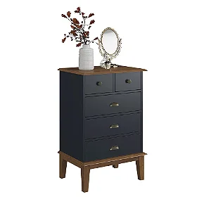 Cômoda 5 Gavetas Azul Petróleo