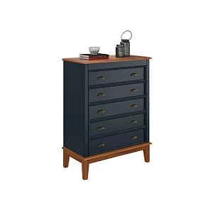 Cômoda 5 Gavetas Azul Petróleo