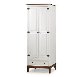 Guarda-Roupa Rústico 2 Portas + 1 Gavetas Branco