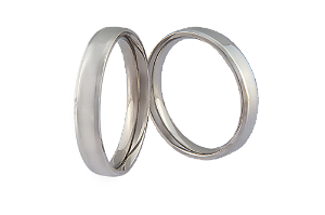 Par Aliança Aço Inox Reta Canto Quebrado 4mm - SR075