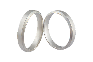 Par Aliança Prata 950 Reta 4mm - ALP413