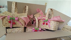 Lote com 20 cestas picnic cerejinha