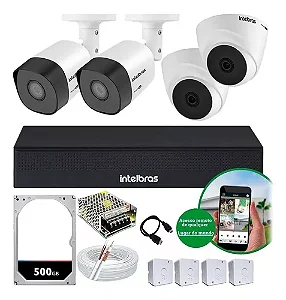 Kit 4 Cftv Cameras Intelbras 1120 Dvr Mhdx 1004-c 4c Hd 500g Adicionar aos favoritos 4.4