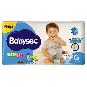 Fralda Babysec Ultrasec Galinha Pintadinha Mega G 32 unidades