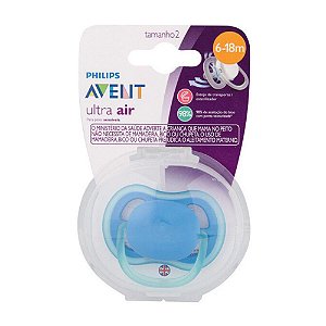 Chupeta Ultra Air Tam. 2, Azul, 6-18 meses - Philips Avent