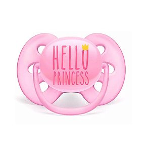 Chupeta Ultra Soft 6 a 18 Meses Esterilizável Unidade Rosa Hello Princess - Philips Avent