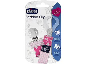 Prendedor de Chupeta Chicco Rosa  - Fashion Clip Girl