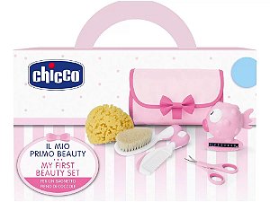 Kit Higiene Bebê Chicco Meu Primeiro Kit Beleza Rosa - 6 Peças