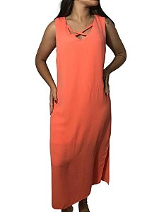 Vestido Longo Salmão Munnah Tam M
