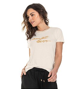 Blusa Feminina com Estampa em Relevo Sunset Lover Bege - Rovitex