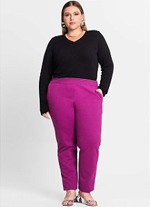 Calça Feminina em Moletom Plus Size Begonia Tam G3
