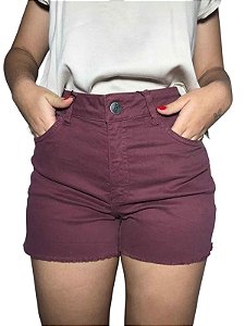Shorts Feminino de Sarja Vinho 40