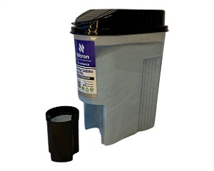 Porta Sabão Em Pó Com Dosador Plástico Preto De 1kg