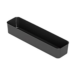 Organizador De Gavetas Modular Longo Multiuso Preto Plástico 30cm Talheres Canetas Cosméticos
