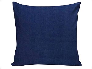 Capa Almofada Decorativa Azul Lisa 100% Algodão Tricoline 45x45 Com Zíper Invisível