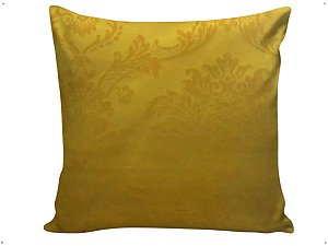 Capa Almofada Decorativa Amarelo Tecido Jacquard 45x45 Com Zíper Invisivel