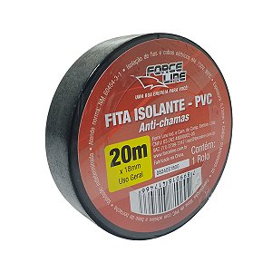 Fita Adesiva Isolante Preta 20 Metros 18mm de Largura Borrachas Londrina