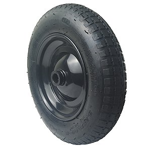 Roda com Pneu e Câmara 3.25x8 Rolete 1 Polegada Tração Humana Borrachas Londrina