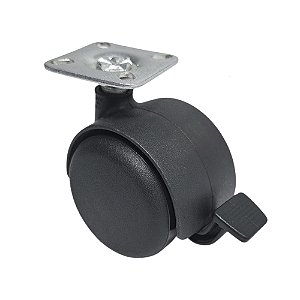 Rodízio para Cadeira de Escritório SQ90 HC 38X38 Preto Com Freio 40kg - 1 Uni Borrachas Londrina